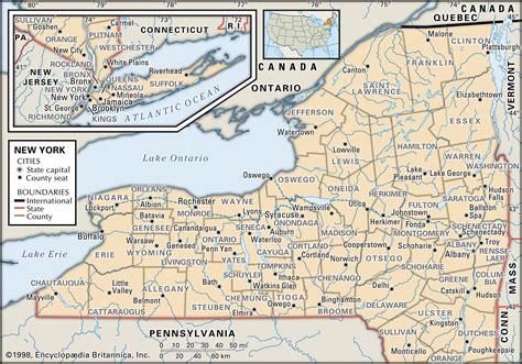 New York state map with counties